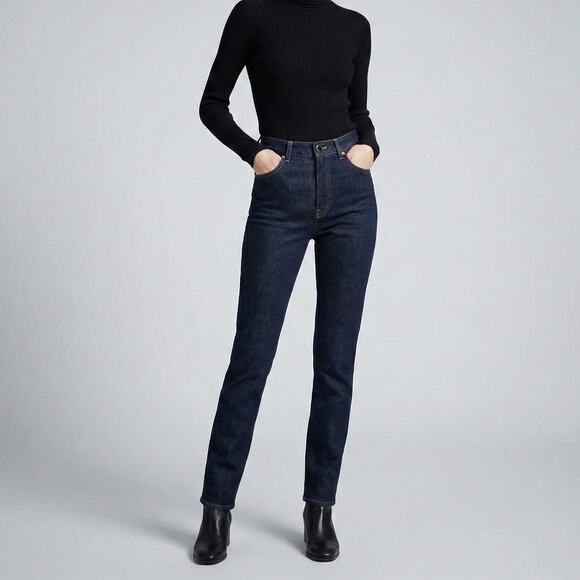 Victoria Beckham Denim - VICTORIA BECKHAM Made in JAPAN High Rise Skinny Leg Raw Denim Jeans Dark wash 28